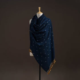 Kutch handwoven merino wool bandhani tie-dye shawl 37