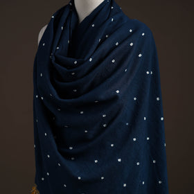 Kutch handwoven merino wool bandhani tie-dye shawl 37