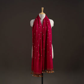 Kutch handwoven merino wool bandhani tie-dye shawl 38