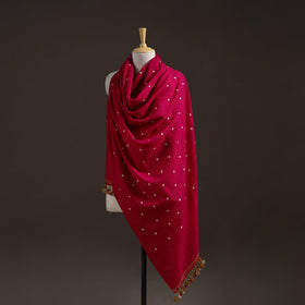 Kutch handwoven merino wool bandhani tie-dye shawl 38