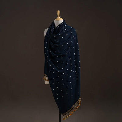 Kutch handwoven merino wool bandhani tie-dye shawl 39