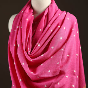 Kutch handwoven merino wool bandhani tie-dye shawl 78