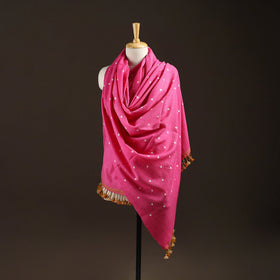 Kutch handwoven merino wool bandhani tie-dye shawl 78