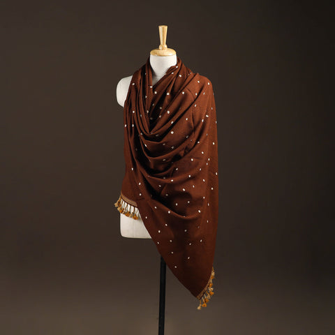 Kutch handwoven merino wool bandhani tie-dye shawl 80