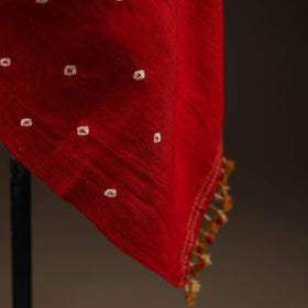 Kutch handwoven merino wool bandhani tie-dye shawl 86