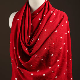 Kutch handwoven merino wool bandhani tie-dye shawl 86