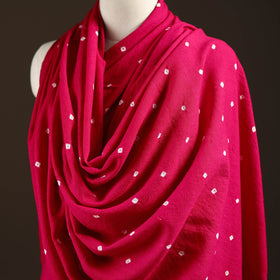 Kutch handwoven merino wool bandhani tie-dye shawl 87