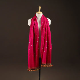 Kutch handwoven merino wool bandhani tie-dye shawl 87