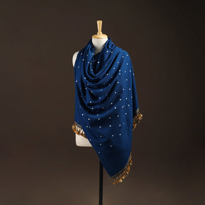 Kutch handwoven merino wool bandhani tie-dye shawl 88