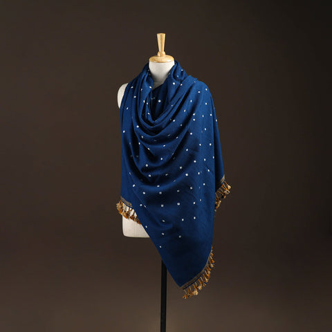 Kutch handwoven merino wool bandhani tie-dye shawl 88