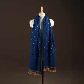 Kutch handwoven merino wool bandhani tie-dye shawl 88