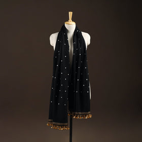 Kutch handwoven merino wool bandhani tie-dye shawl 89