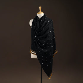 Kutch handwoven merino wool bandhani tie-dye shawl 89