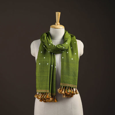 Kutch handwoven merino wool bandhani tie-dye stole 163