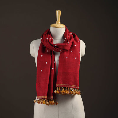 Kutch handwoven merino wool bandhani tie-dye stole 166