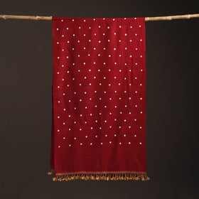 Kutch handwoven merino wool bandhani tie-dye stole 166