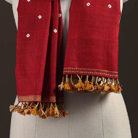 Kutch handwoven merino wool bandhani tie-dye stole 166