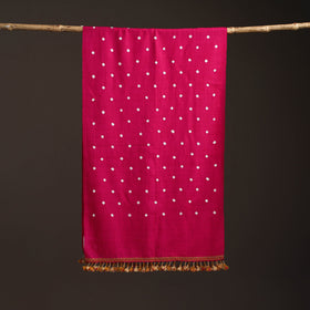 Kutch handwoven merino wool bandhani tie-dye stole 167