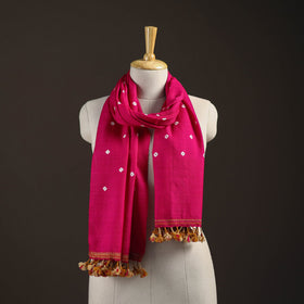 Kutch handwoven merino wool bandhani tie-dye stole 167