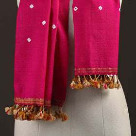 Kutch handwoven merino wool bandhani tie-dye stole 167