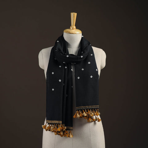 Kutch handwoven merino wool bandhani tie-dye stole 169