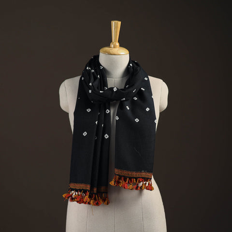 Kutch handwoven merino wool bandhani tie-dye stole 170