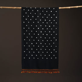Kutch handwoven merino wool bandhani tie-dye stole 170