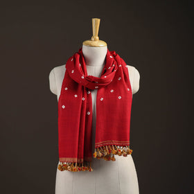 Kutch handwoven merino wool bandhani tie-dye stole 171