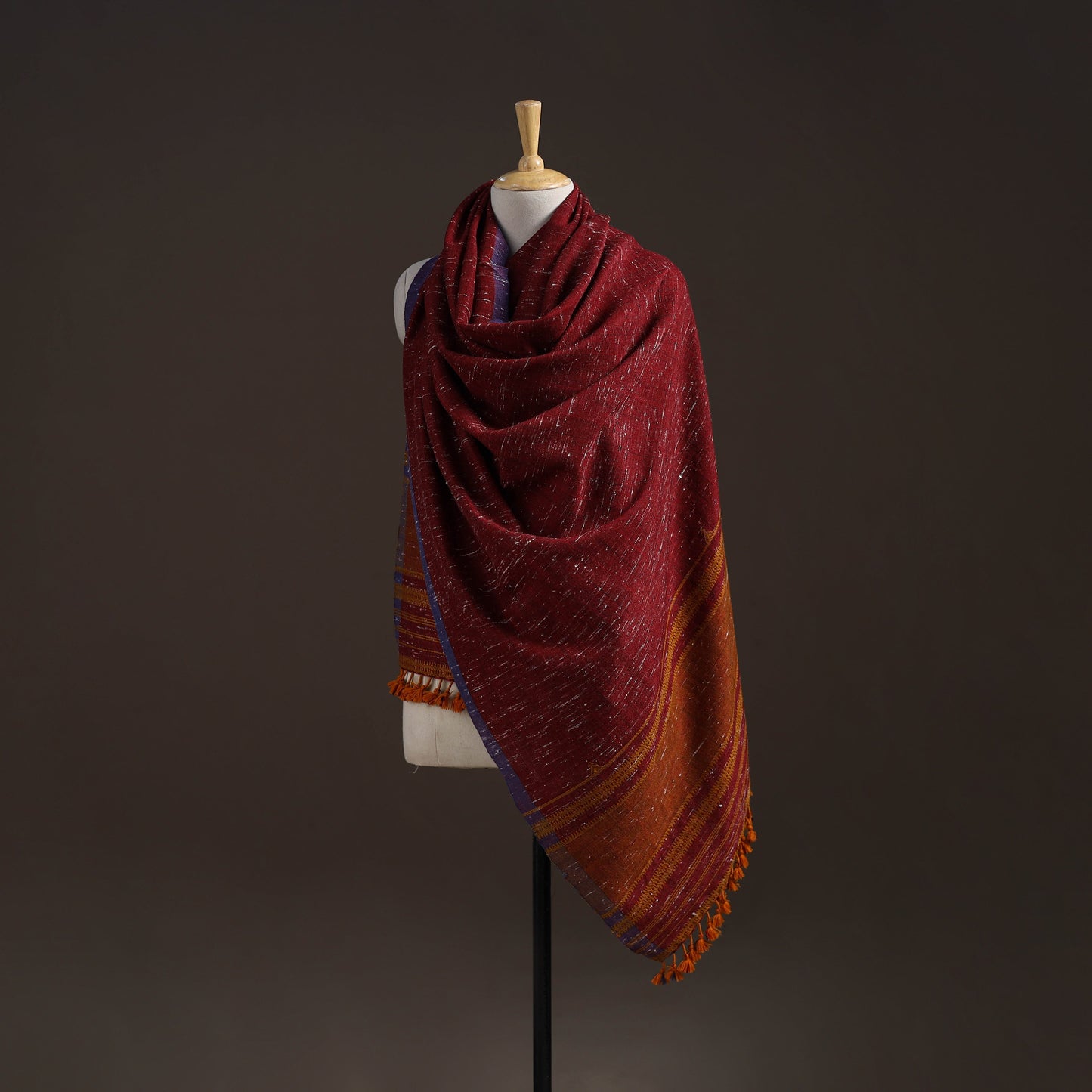 Kutch handwoven merino wool shawl 44 - handcrafted