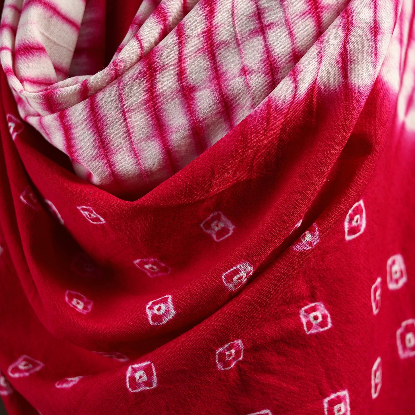 Kutch handwoven merino wool shibori & bandhani tie-dye