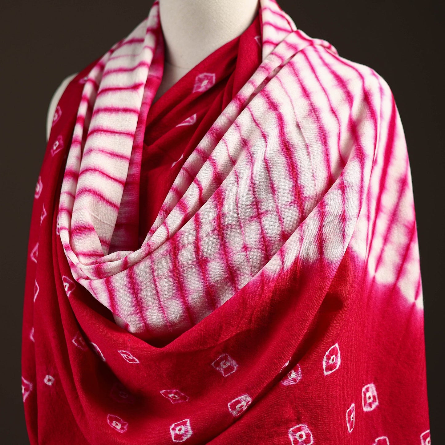 Kutch handwoven merino wool shibori & bandhani tie-dye