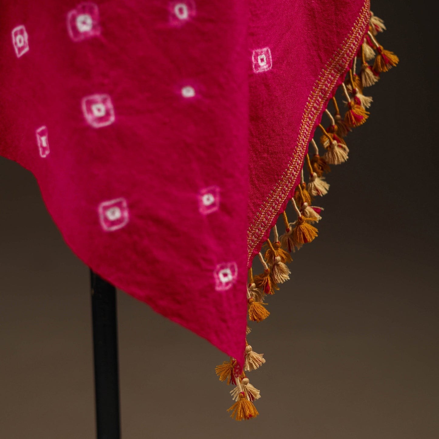 Kutch handwoven merino wool shibori & bandhani tie-dye