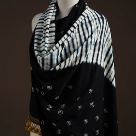 Kutch handwoven merino wool shibori & bandhani tie-dye