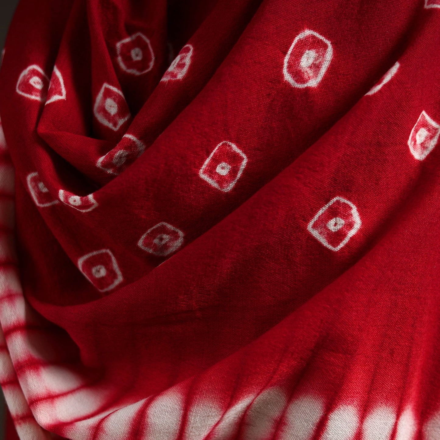 Kutch handwoven merino wool shibori & bandhani tie-dye