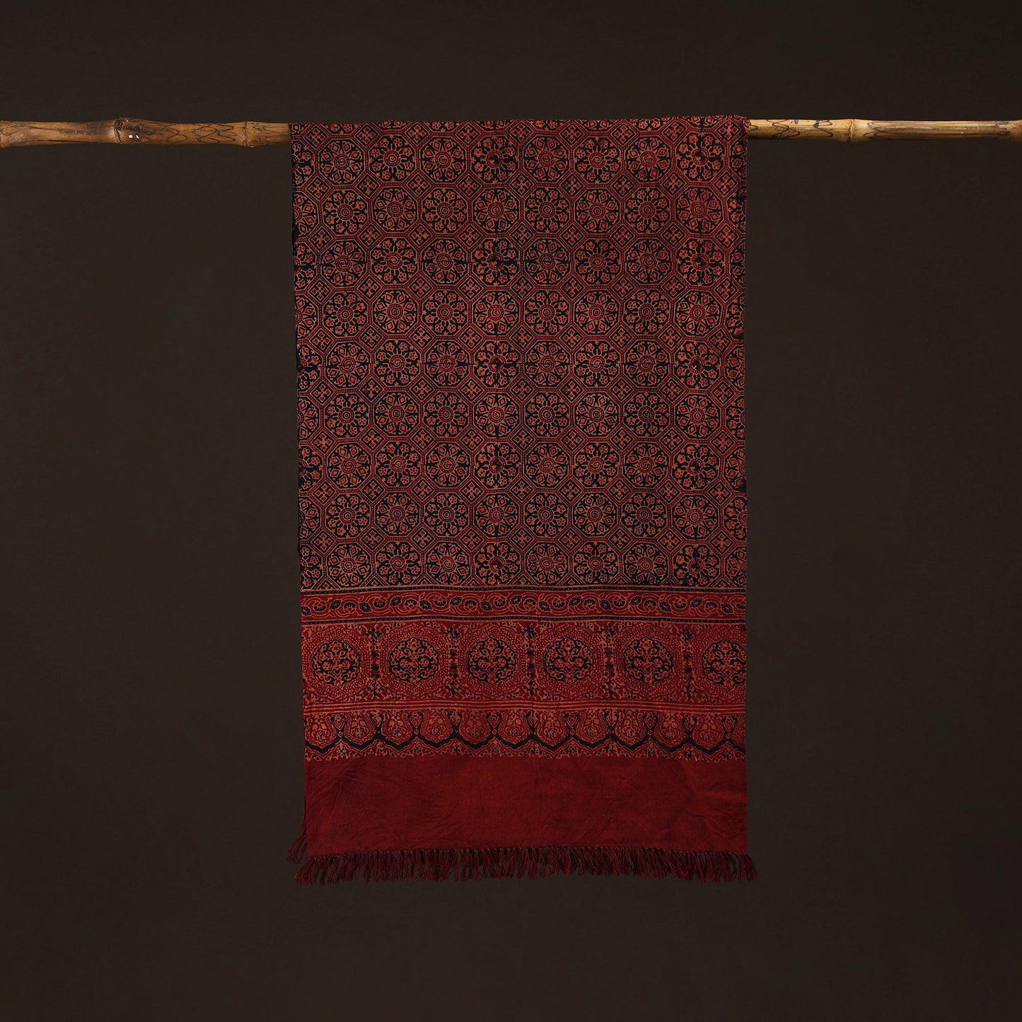 Kutch handwoven merino wool stole 12 - handcrafted