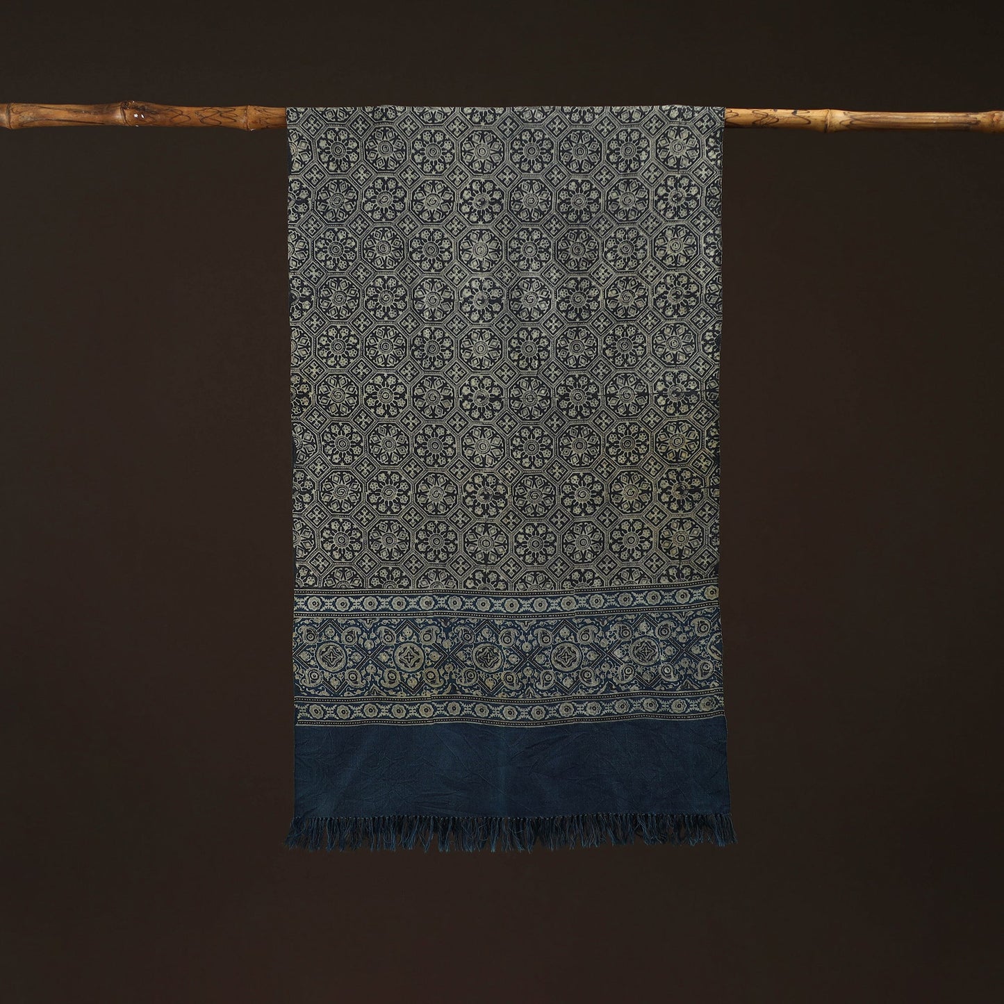 Kutch handwoven merino wool stole 15 - handcrafted