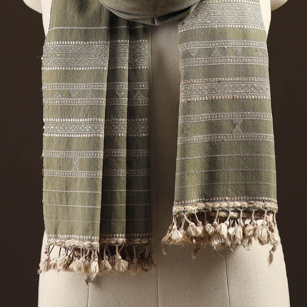 Kutch handwoven merino wool stole 55 - handcrafted