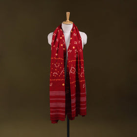 Kutch handwoven merino wool tie-dye bandhani shawl 03