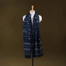 Kutch handwoven merino wool tie-dye bandhani shawl 05