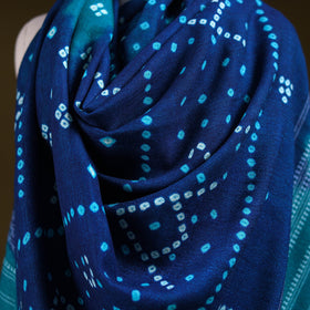 Kutch handwoven merino wool tie-dye bandhani shawl 10