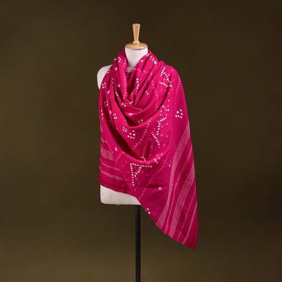 Kutch handwoven merino wool tie-dye bandhani shawl 13