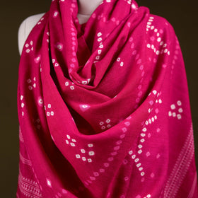 Kutch handwoven merino wool tie-dye bandhani shawl 13