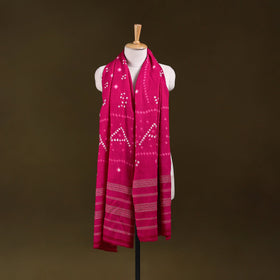 Kutch handwoven merino wool tie-dye bandhani shawl 13