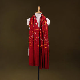 Kutch handwoven merino wool tie-dye bandhani shawl 19