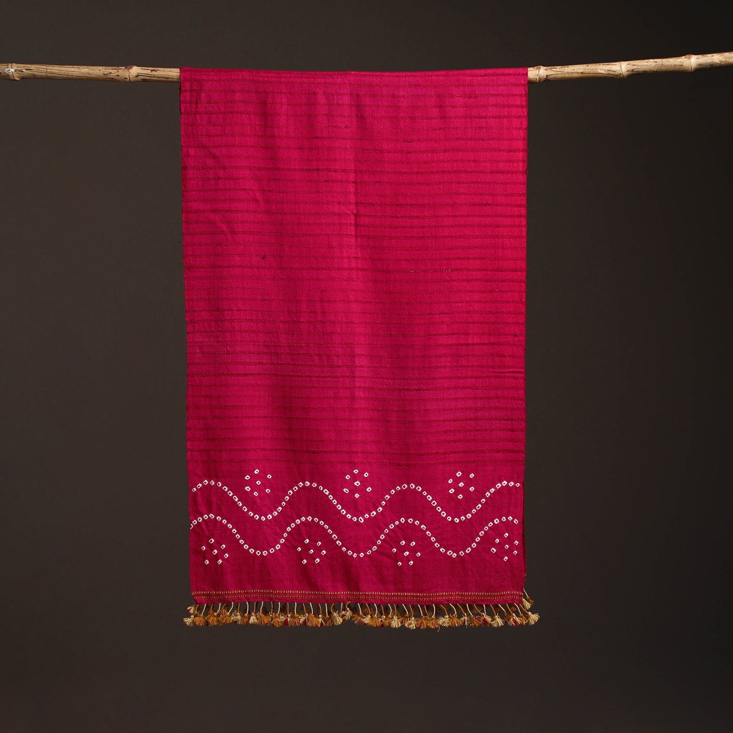 Kutch handwoven merino wool x tussar silk bandhani tie-dye