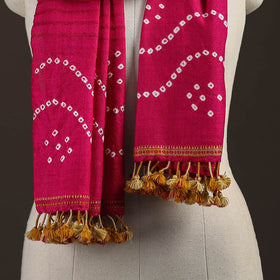 Kutch handwoven merino wool x tussar silk bandhani tie-dye