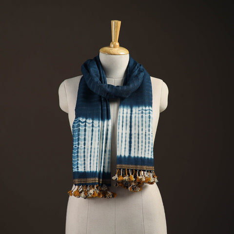 Kutch handwoven merino wool x tussar silk shibori tie-dye