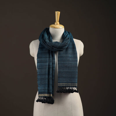 Kutch handwoven merino wool x tussar silk stole 191