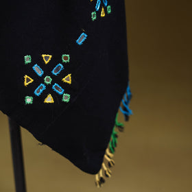 Kutch handwoven mirror work acrylic wool shawl 146