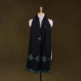 Kutch handwoven mirror work acrylic wool shawl 146